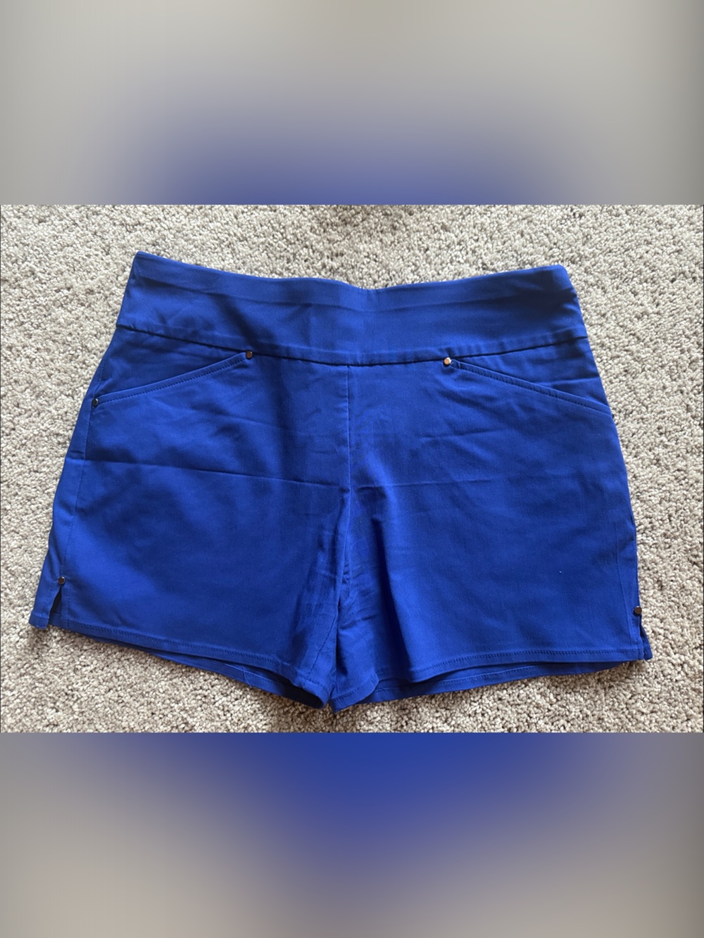 INC International Concepts Cobalt Blue Stretch Ponte Shorts Size 8